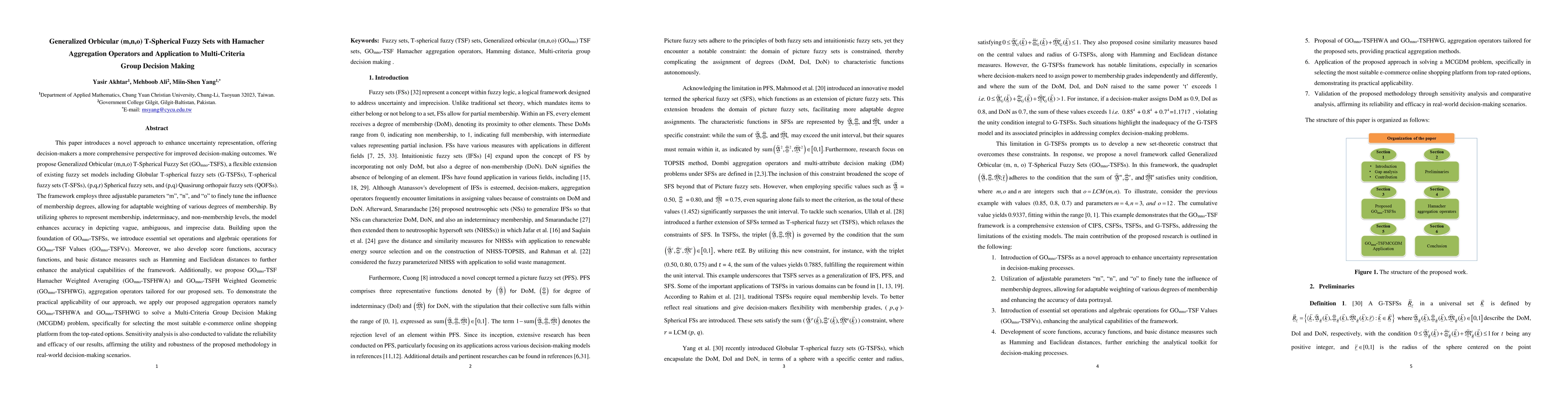 Thumbnail for Generalized Orbicular (m,n,o) T-Spherical Fuzzy Sets with Hamacher
  Aggregation Operators and Application to Multi-Criteria Group Decision Making