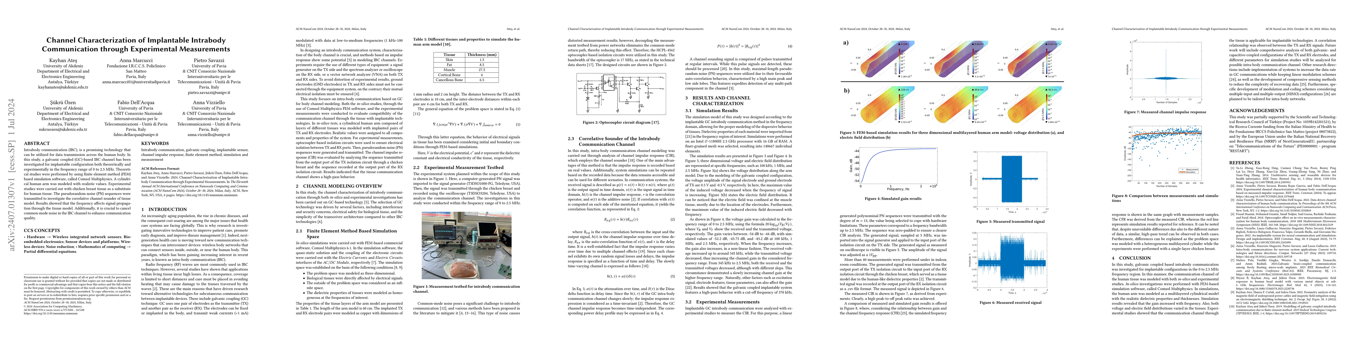 Thumbnail for Channel Characterization of Implantable Intrabody Communication through
  Experimental Measurements