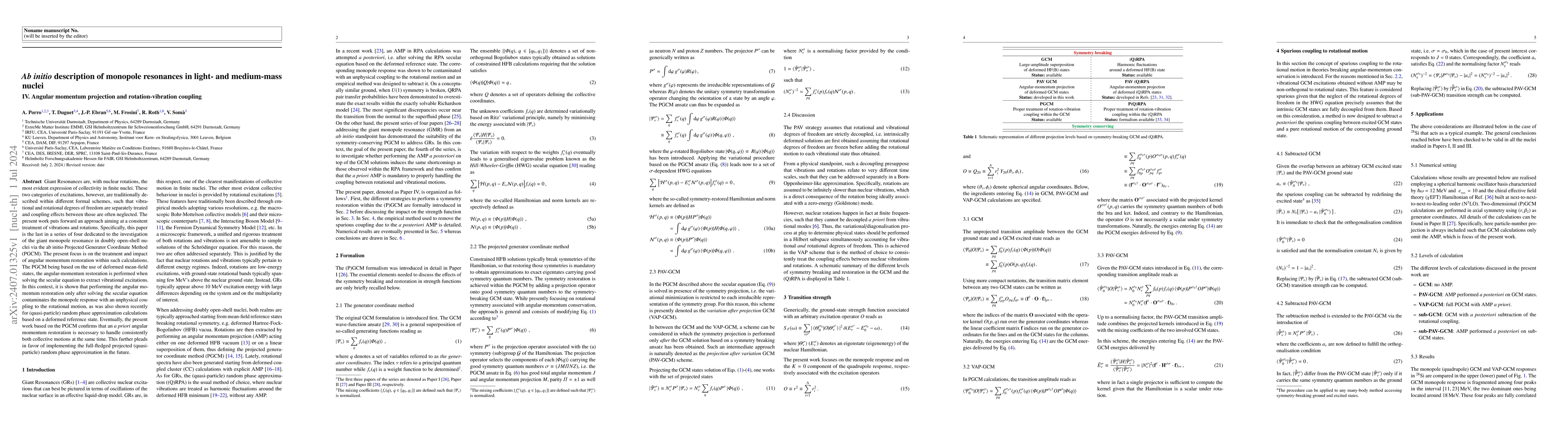 Thumbnail for Ab initio description of monopole resonances in light- and medium-mass
  nuclei: IV. Angular momentum projection and rotation-vibration coupling