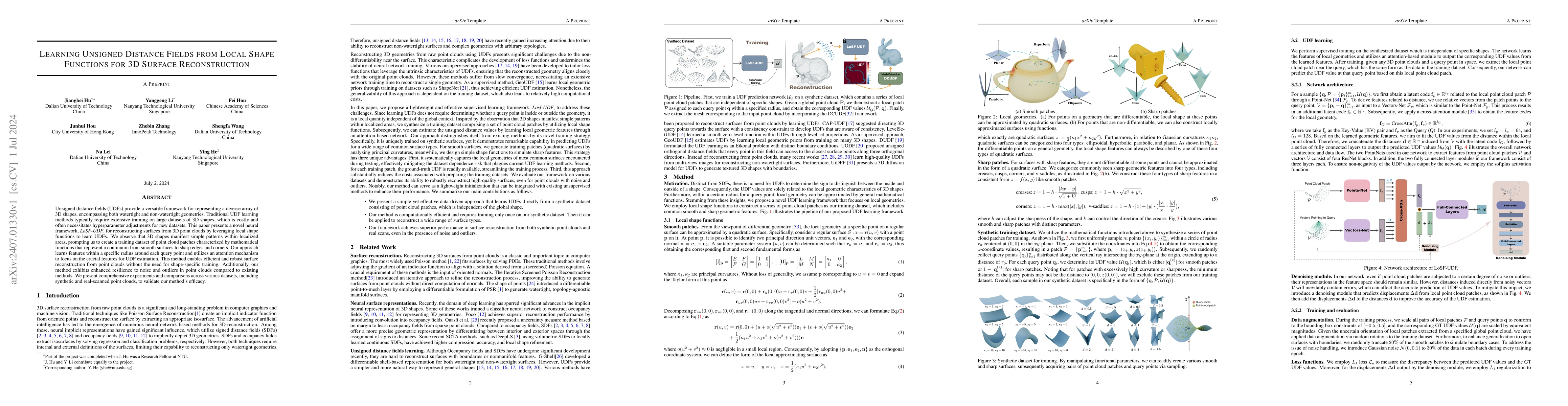 Thumbnail for Learning Unsigned Distance Fields from Local Shape Functions for 3D
  Surface Reconstruction
