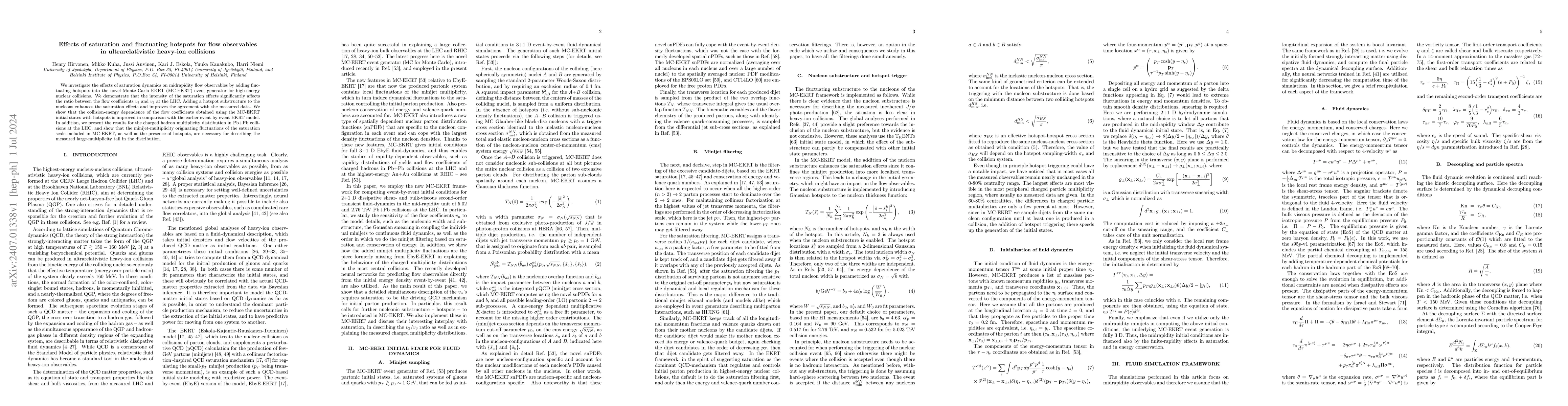Thumbnail for Effects of saturation and fluctuating hotspots for flow observables in
  ultrarelativistic heavy-ion collisions