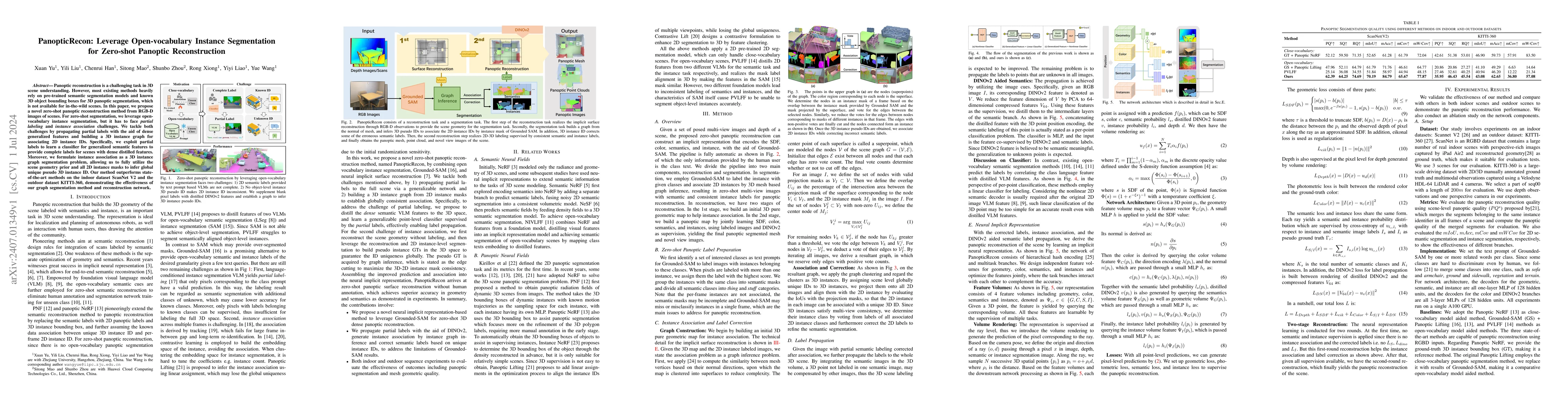 Thumbnail for PanopticRecon: Leverage Open-vocabulary Instance Segmentation for
  Zero-shot Panoptic Reconstruction