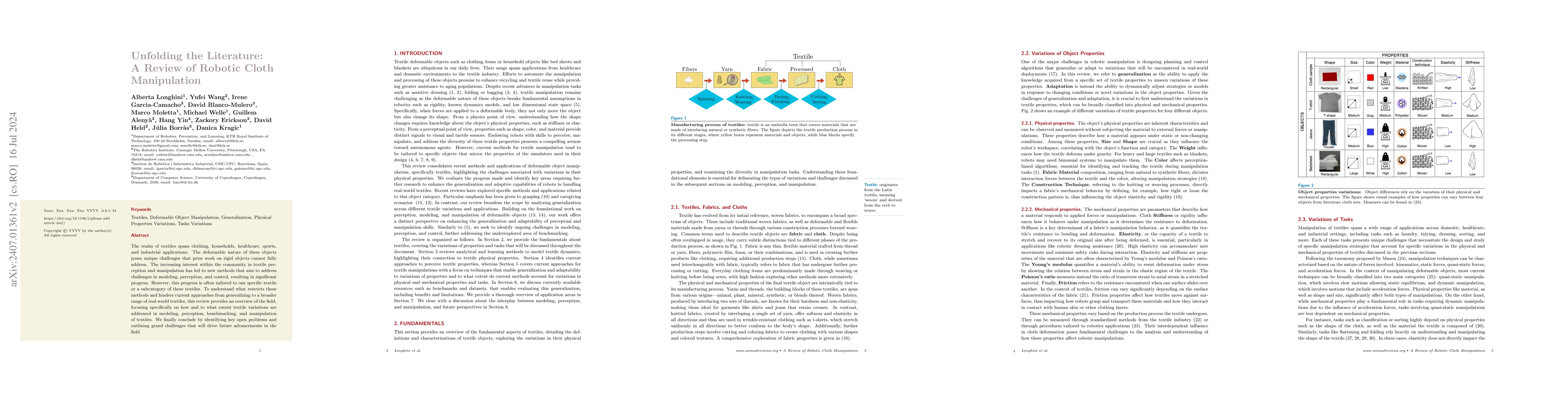 Thumbnail for Unfolding the Literature: A Review of Robotic Cloth Manipulation