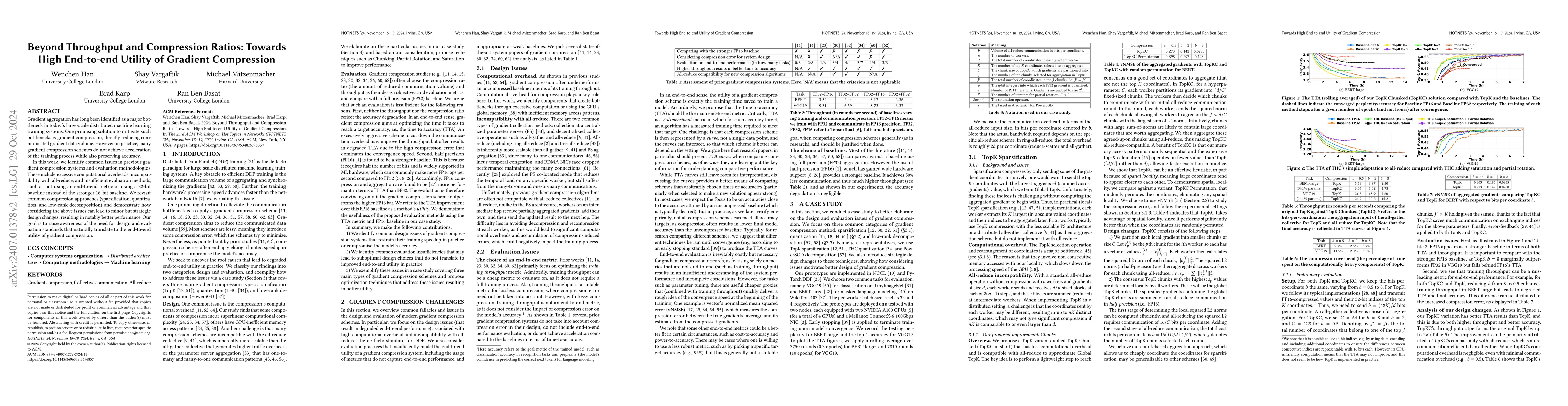 Thumbnail for Beyond Throughput and Compression Ratios: Towards High End-to-end
  Utility of Gradient Compression