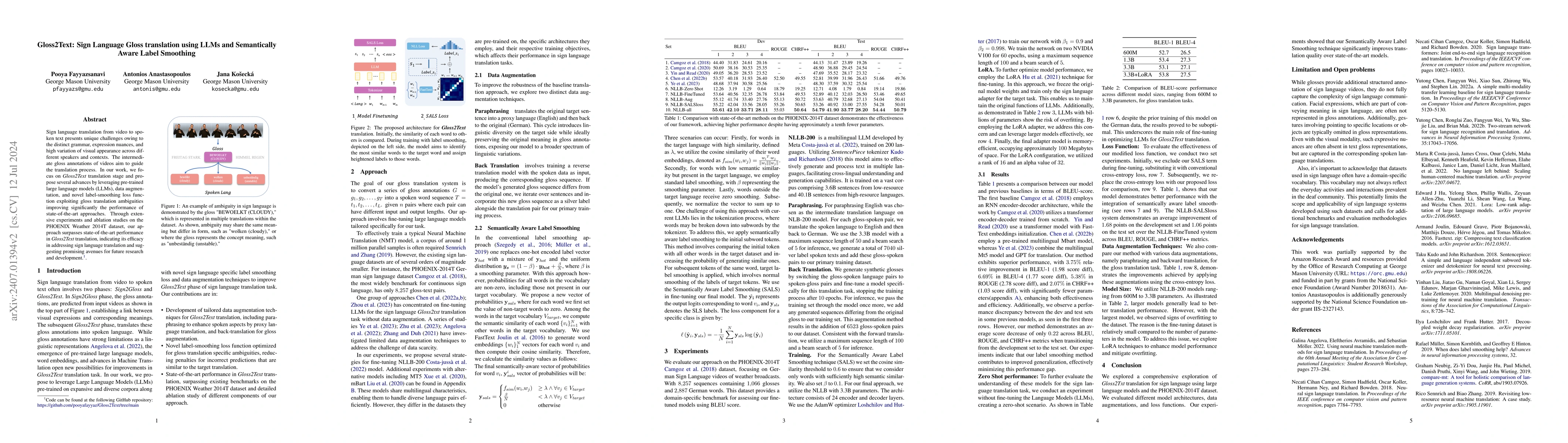 Thumbnail for Gloss2Text: Sign Language Gloss translation using LLMs and Semantically
  Aware Label Smoothing