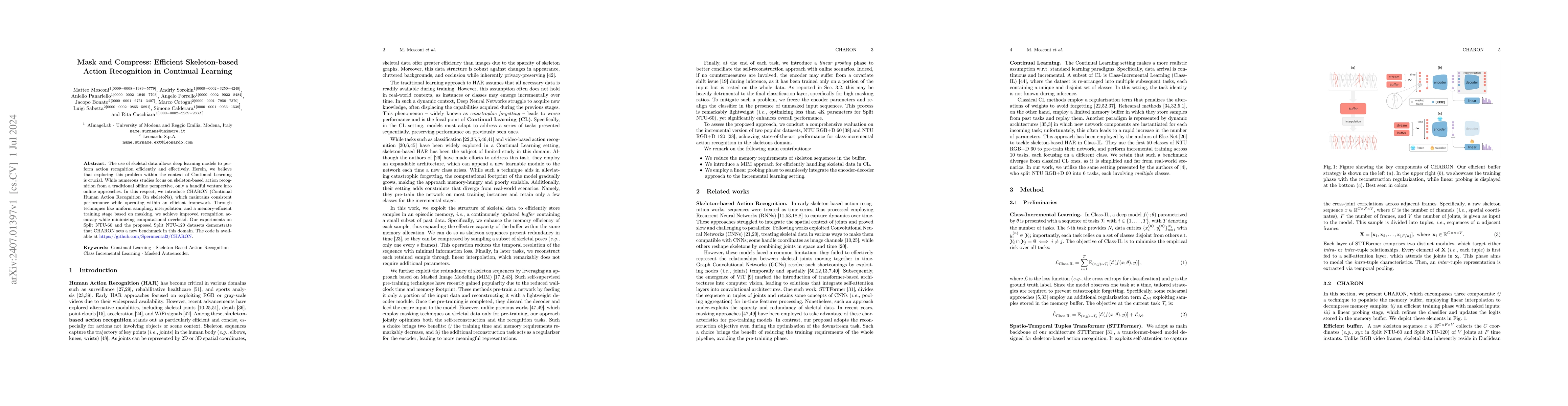 Thumbnail for Mask and Compress: Efficient Skeleton-based Action Recognition in
  Continual Learning