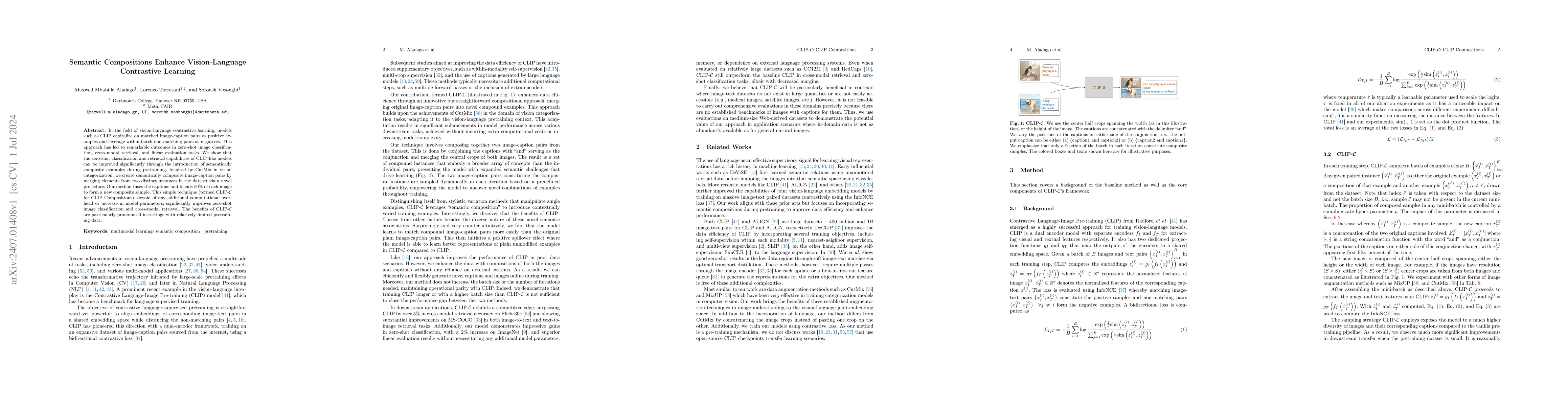Thumbnail for Semantic Compositions Enhance Vision-Language Contrastive Learning