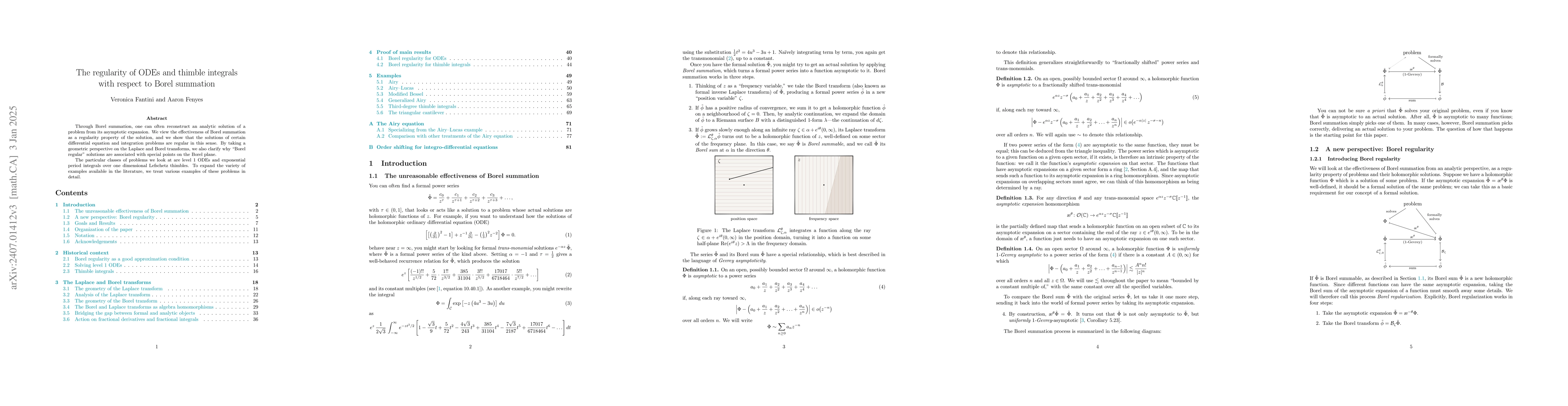 Thumbnail for The regularity of ODEs and thimble integrals with respect to Borel
  summation