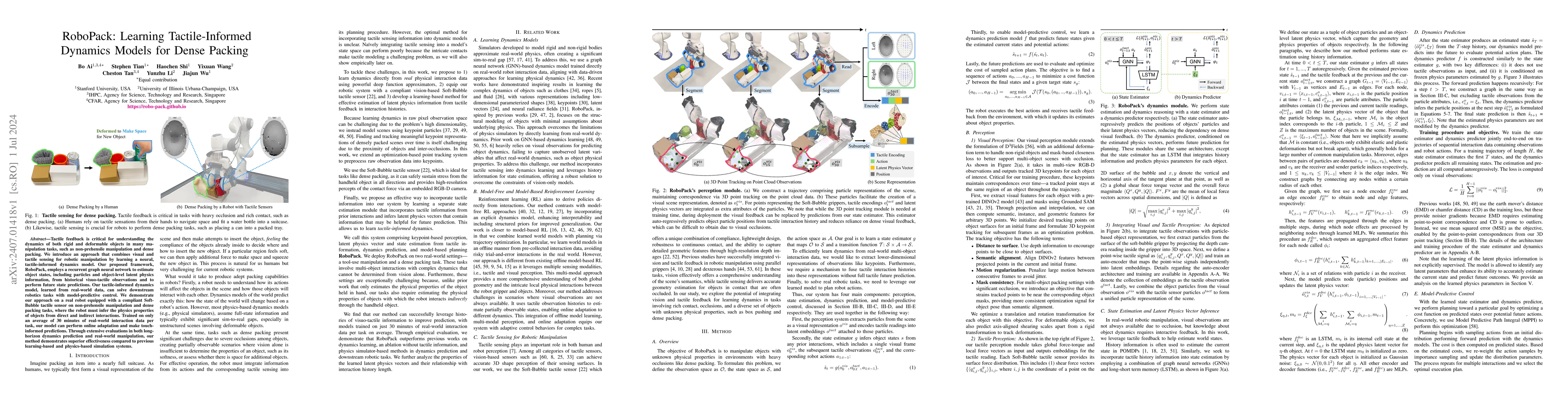Thumbnail for RoboPack: Learning Tactile-Informed Dynamics Models for Dense Packing