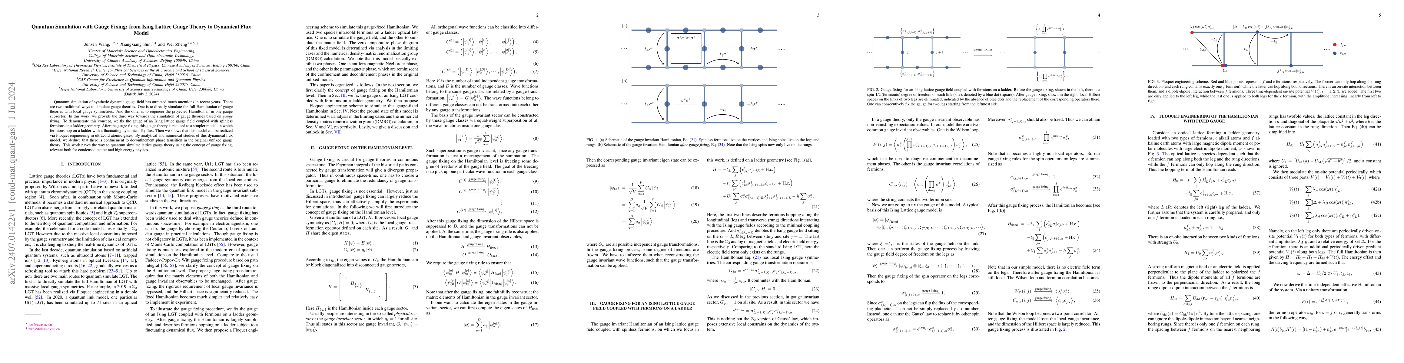 Thumbnail for Quantum Simulation with Gauge Fixing: from Ising Lattice Gauge Theory to
  Dynamical Flux Model