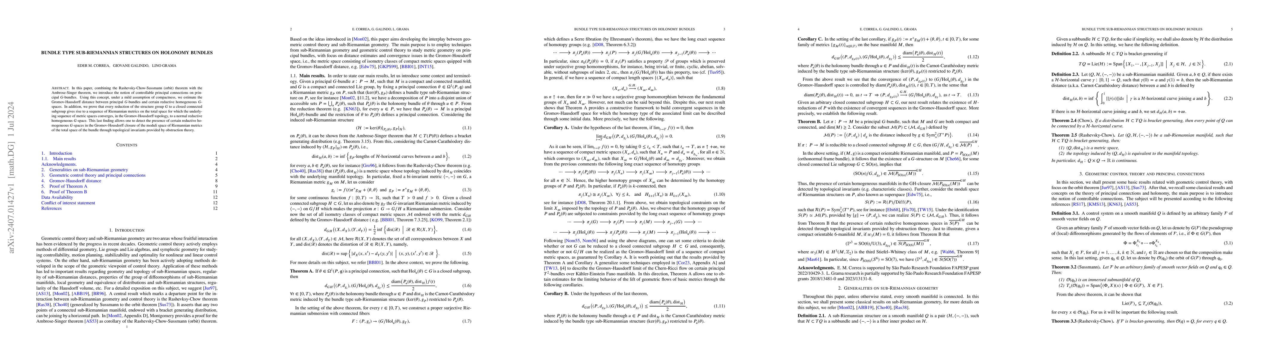 Thumbnail for Bundle type sub-Riemannian structures on holonomy bundles