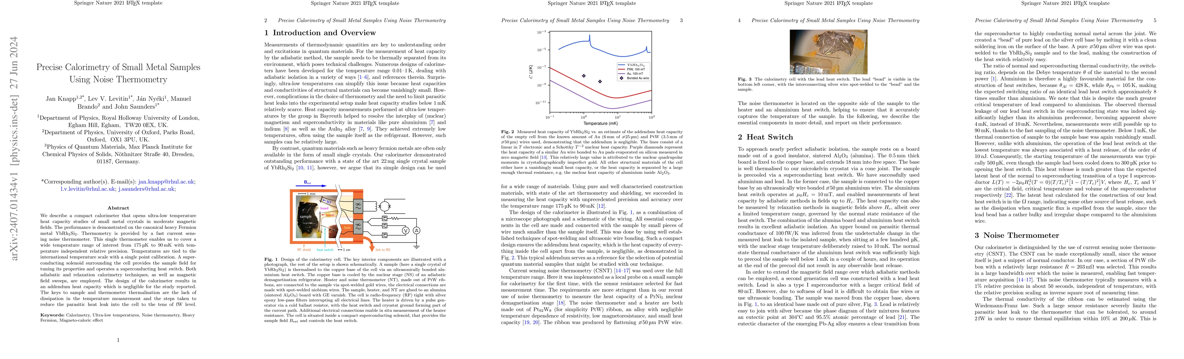 Thumbnail for Precise Calorimetry of Small Metal Samples Using Noise Thermometry