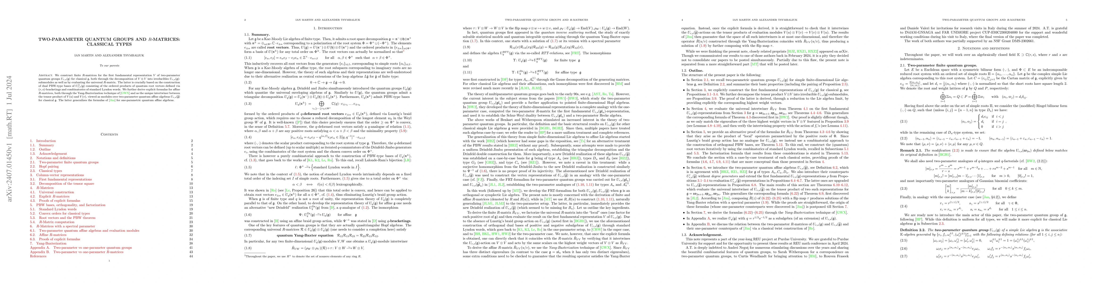 Thumbnail for Two-parameter quantum groups and $R$-matrices: classical types