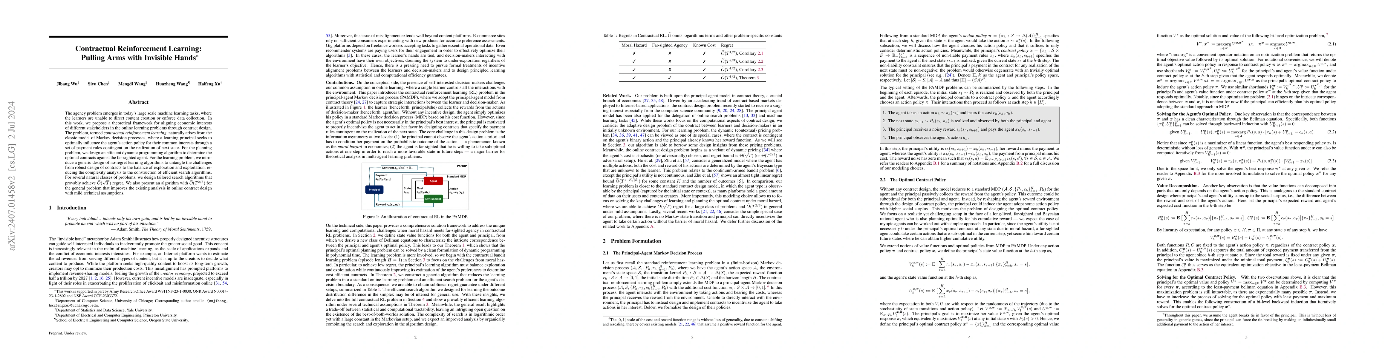 Thumbnail for Contractual Reinforcement Learning: Pulling Arms with Invisible Hands