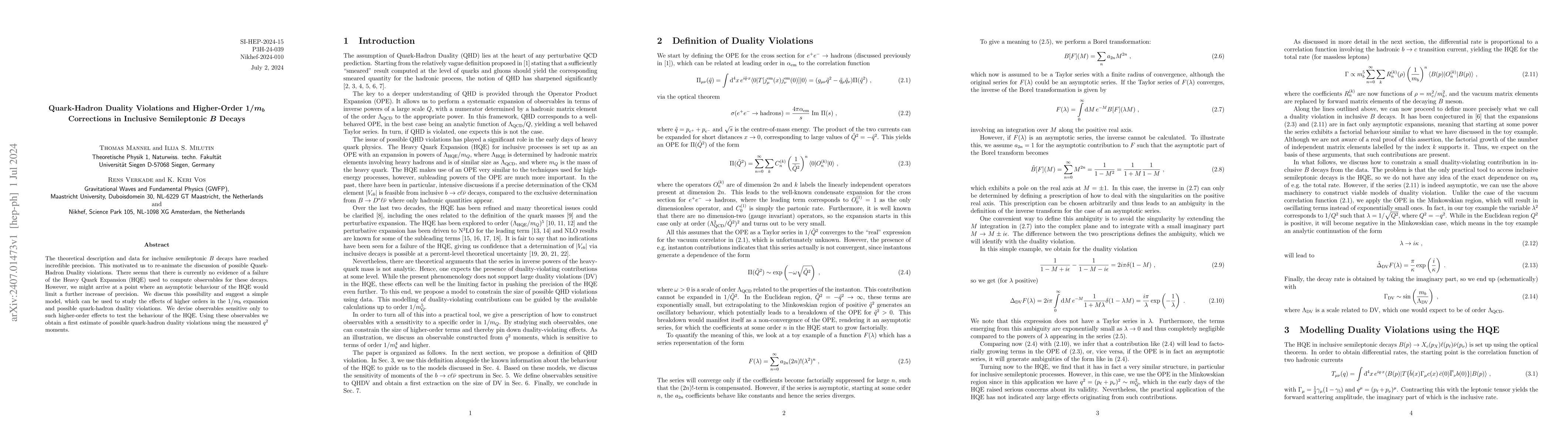 Thumbnail for Quark-Hadron Duality Violations and Higher-Order $1/m_b$ Corrections in
  Inclusive Semileptonic $B$ Decays