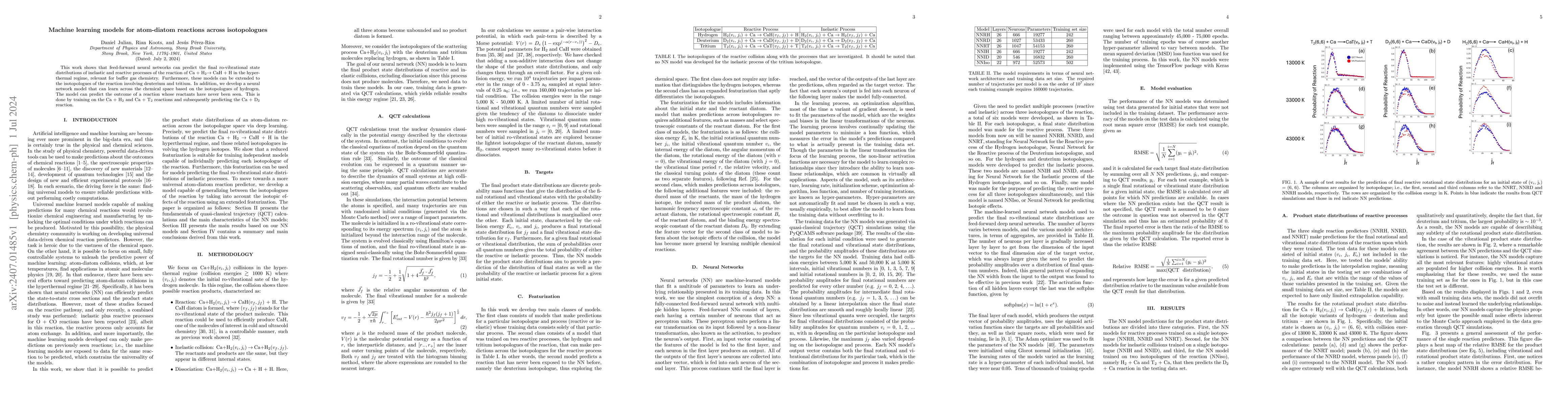 Thumbnail for Machine learning models for atom-diatom reactions across isotopologues