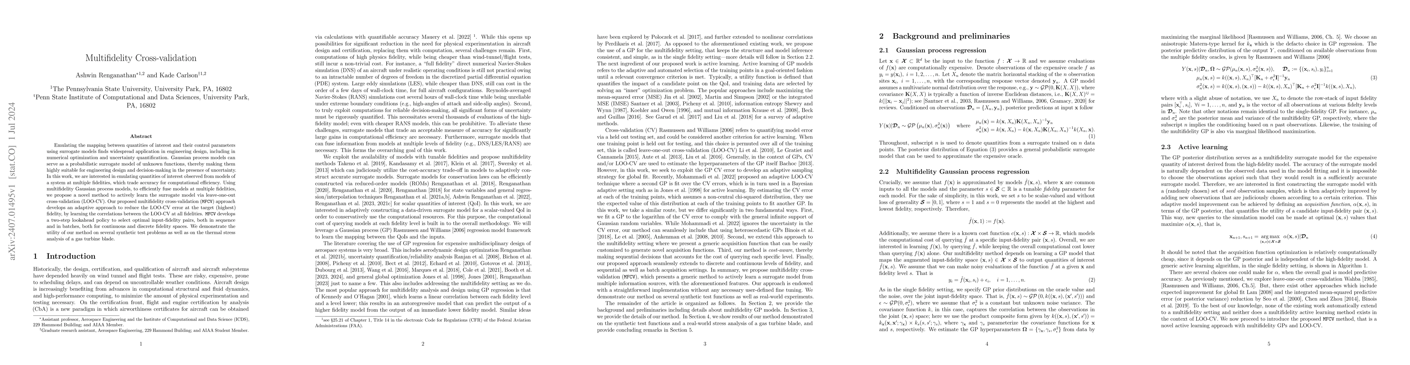 Thumbnail for Multifidelity Cross-validation