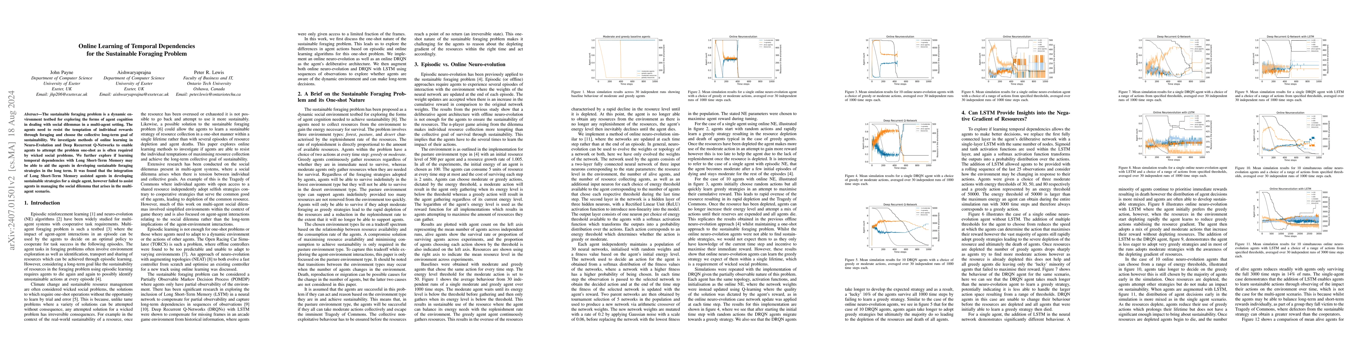 Thumbnail for Online Learning of Temporal Dependencies for Sustainable Foraging
  Problem