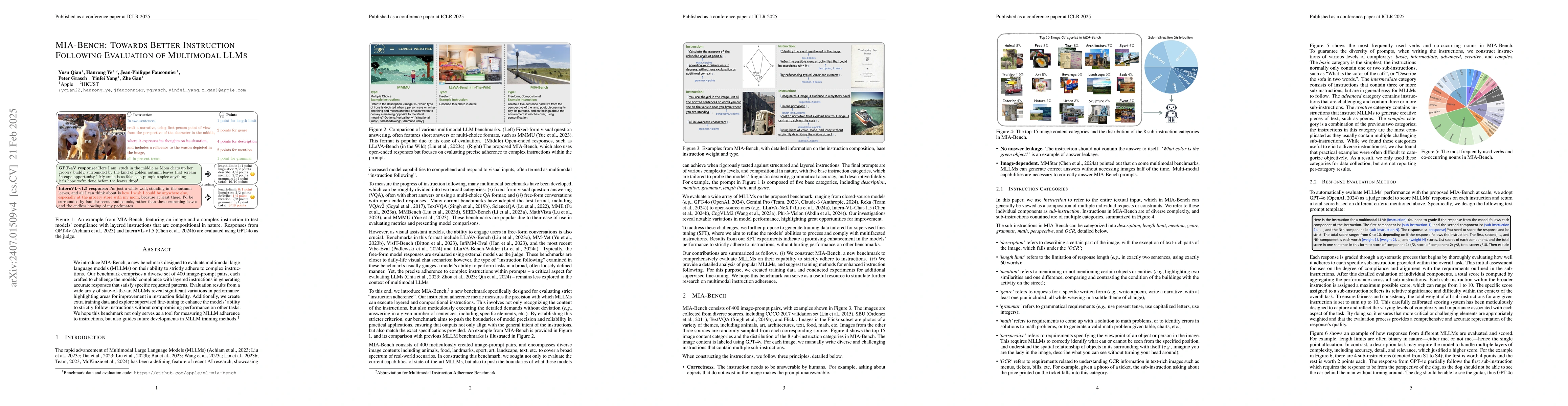 Thumbnail for MIA-Bench: Towards Better Instruction Following Evaluation of Multimodal
  LLMs