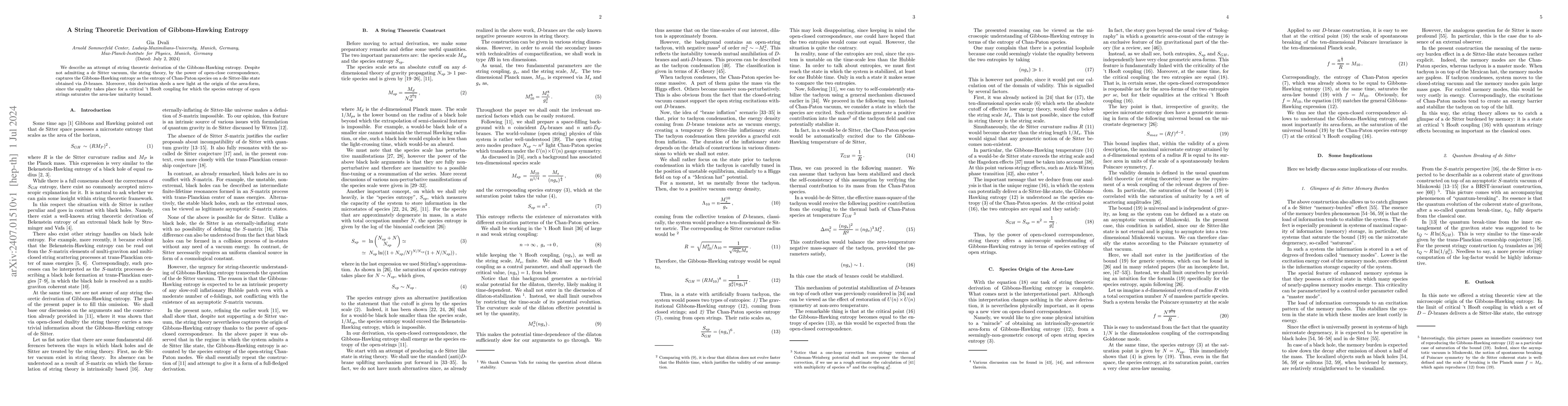 Thumbnail for A String Theoretic Derivation of Gibbons-Hawking Entropy