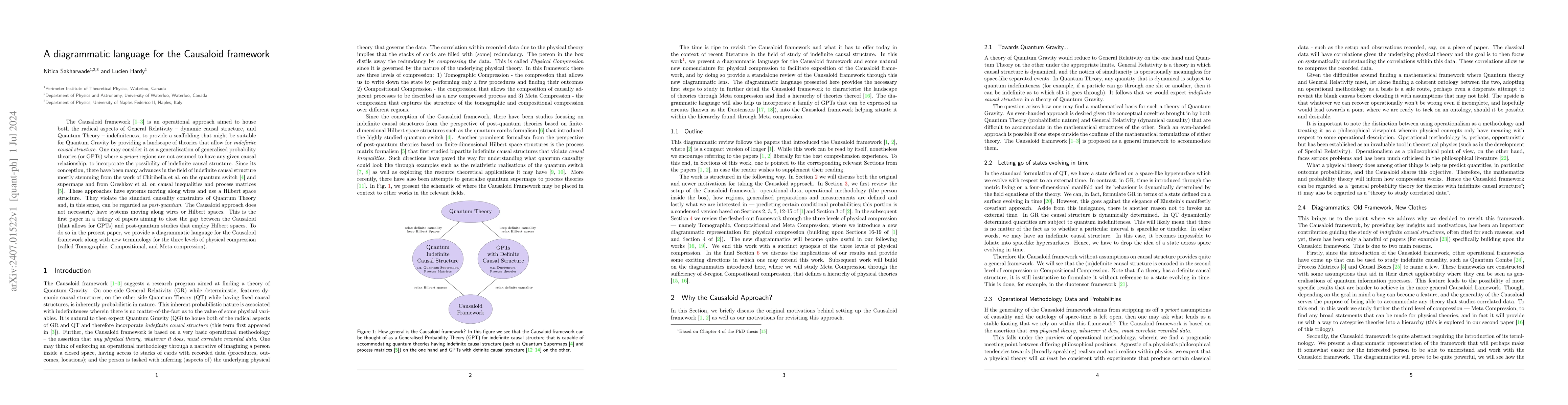 Thumbnail for A diagrammatic language for the Causaloid framework