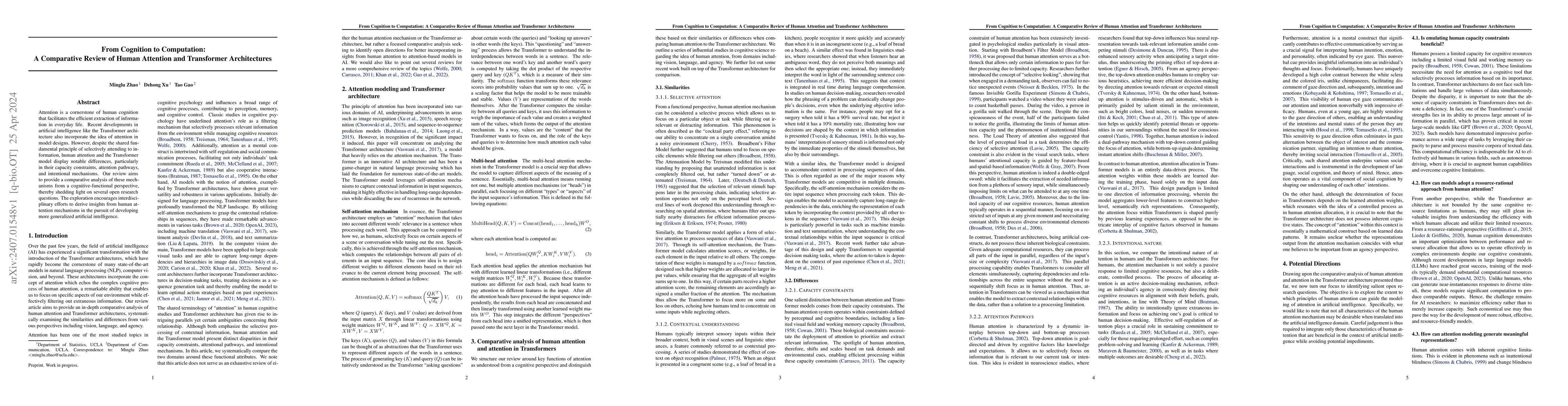 Thumbnail for From Cognition to Computation: A Comparative Review of Human Attention
  and Transformer Architectures