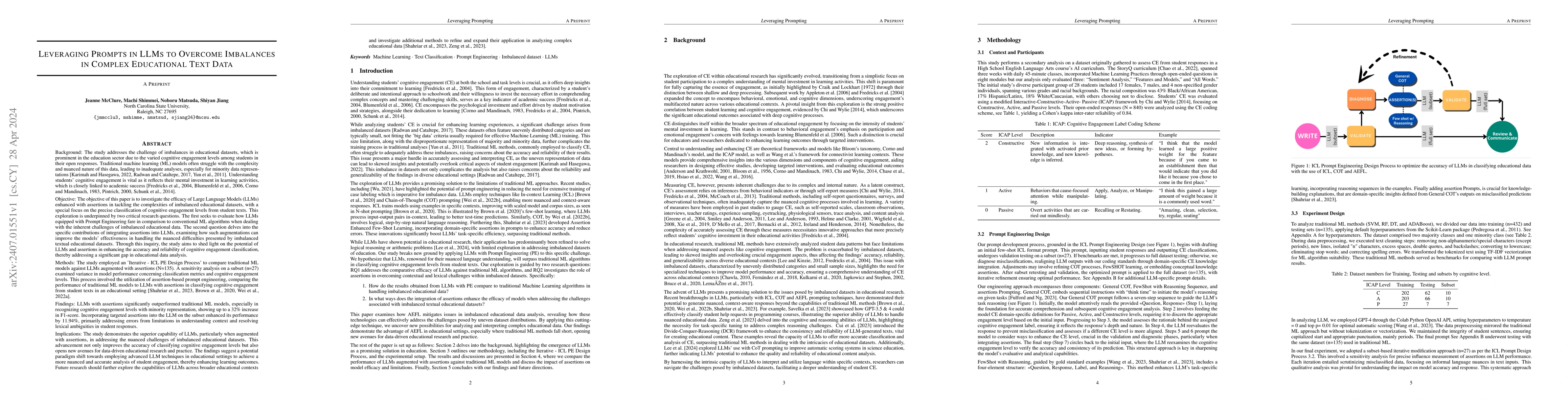 Thumbnail for Leveraging Prompts in LLMs to Overcome Imbalances in Complex Educational
  Text Data