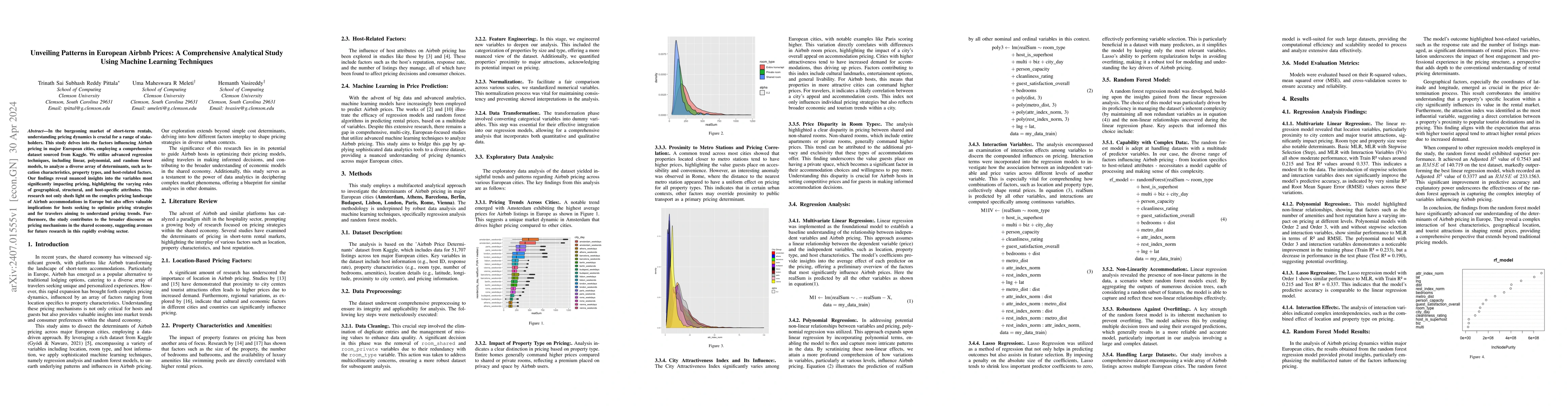Thumbnail for Unveiling Patterns in European Airbnb Prices: A Comprehensive Analytical
  Study Using Machine Learning Techniques
