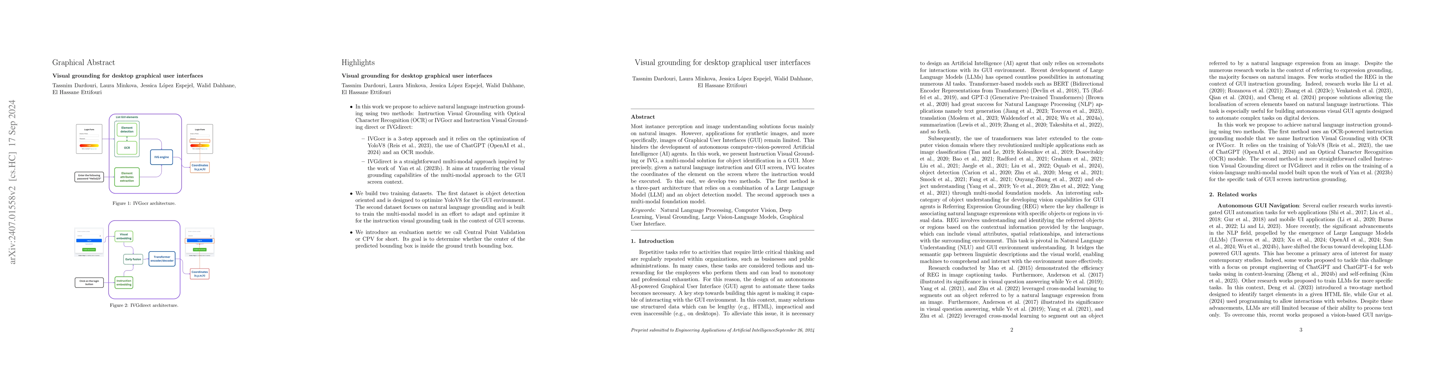 Thumbnail for Graphical user interface agents optimization for visual instruction
  grounding using multi-modal artificial intelligence systems