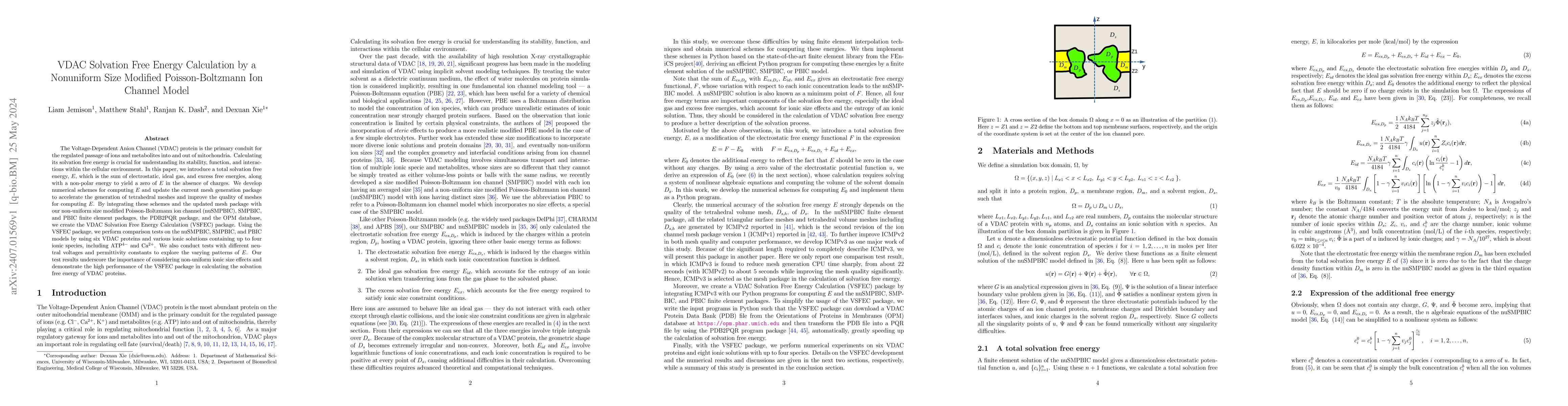 Thumbnail for VDAC Solvation Free Energy Calculation by a Nonuniform Size Modified
  Poisson-Boltzmann Ion Channel Model