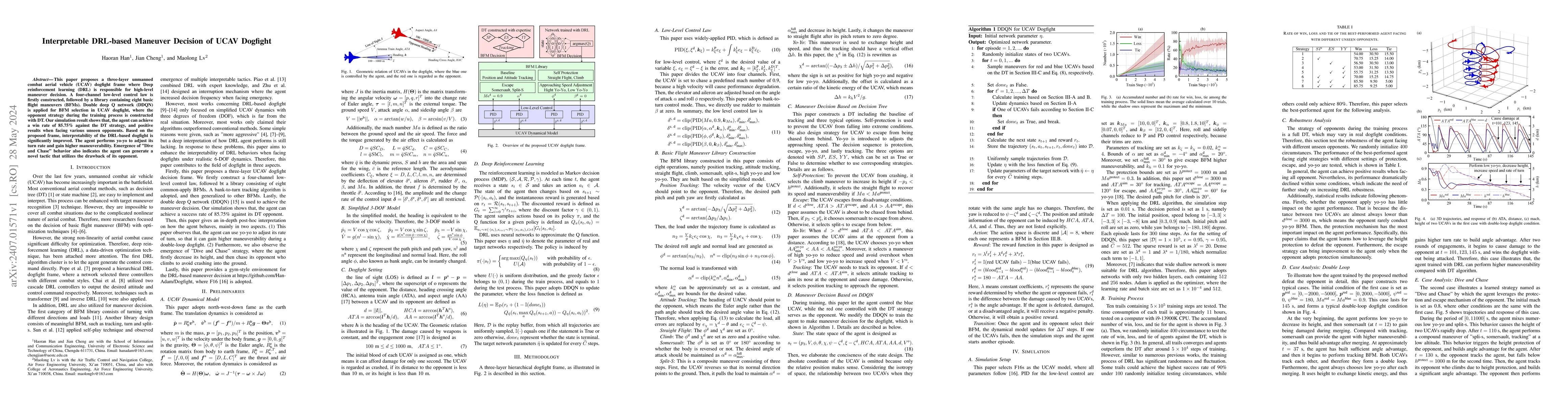 Thumbnail for Interpretable DRL-based Maneuver Decision of UCAV Dogfight