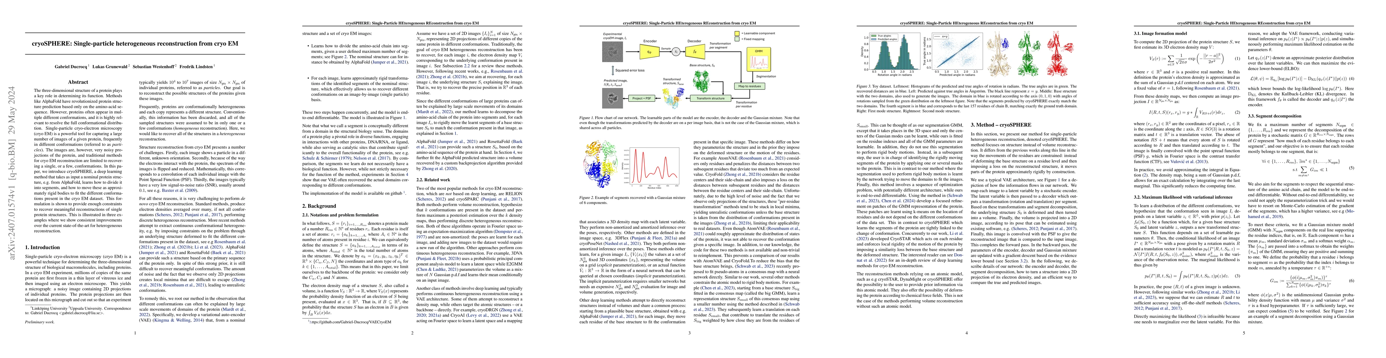 Thumbnail for cryoSPHERE: Single-particle heterogeneous reconstruction from cryo EM