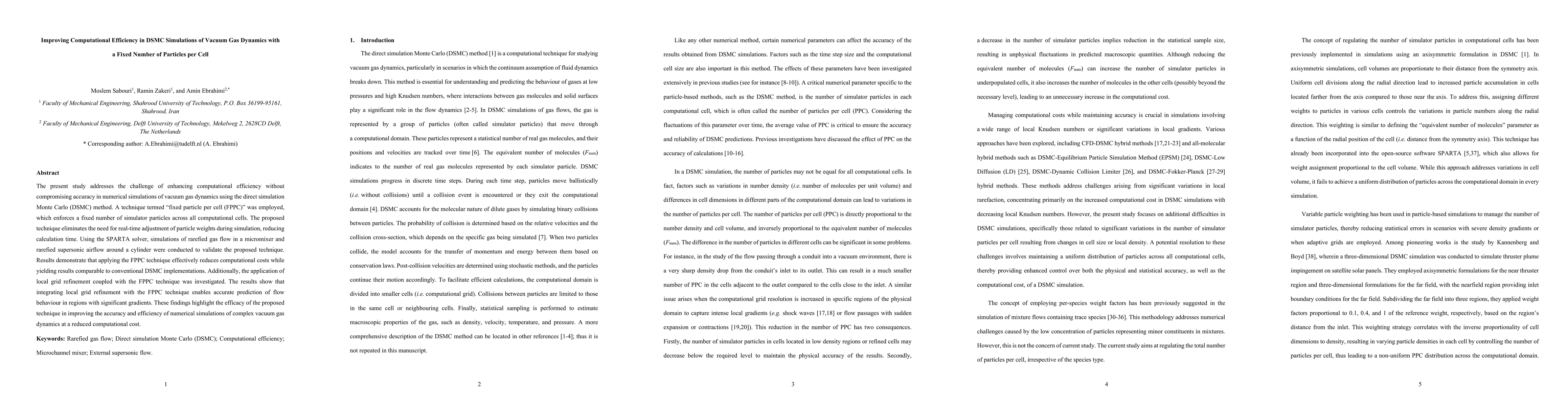 Thumbnail for Improving Computational Efficiency in DSMC Simulations of Vacuum Gas
  Dynamics with a Fixed Number of Particles per Cell