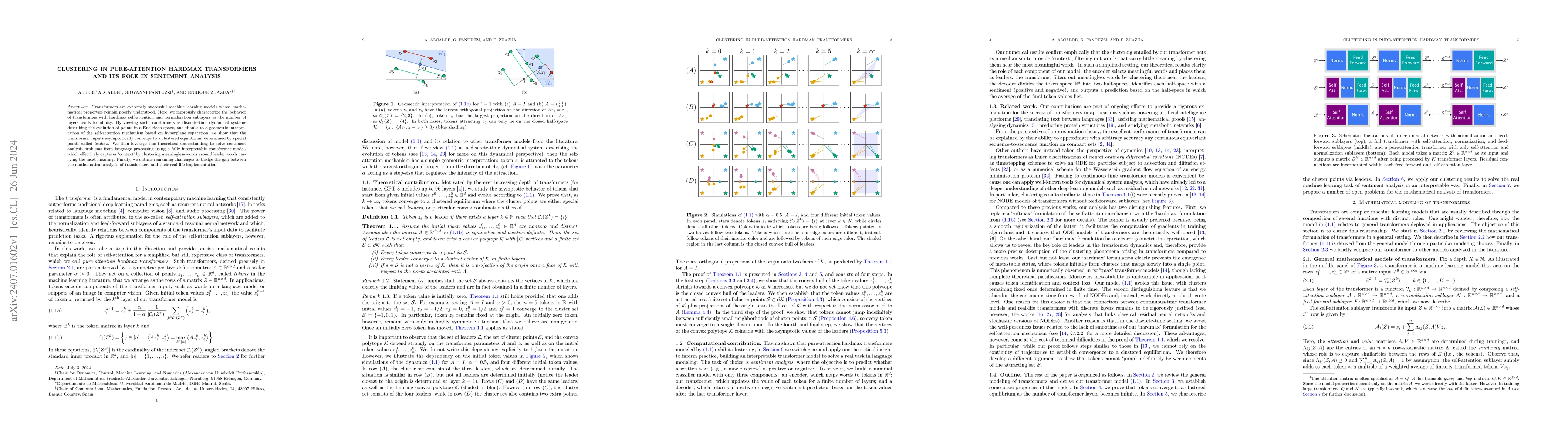 Thumbnail for Clustering in pure-attention hardmax transformers and its role in
  sentiment analysis