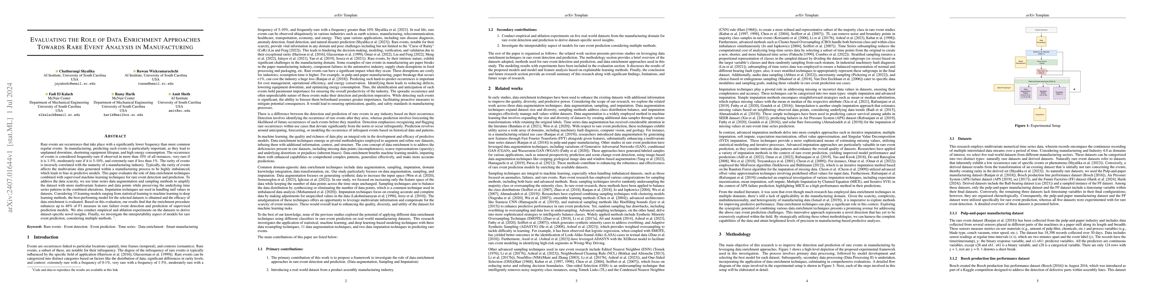 Thumbnail for Evaluating the Role of Data Enrichment Approaches Towards Rare Event
  Analysis in Manufacturing