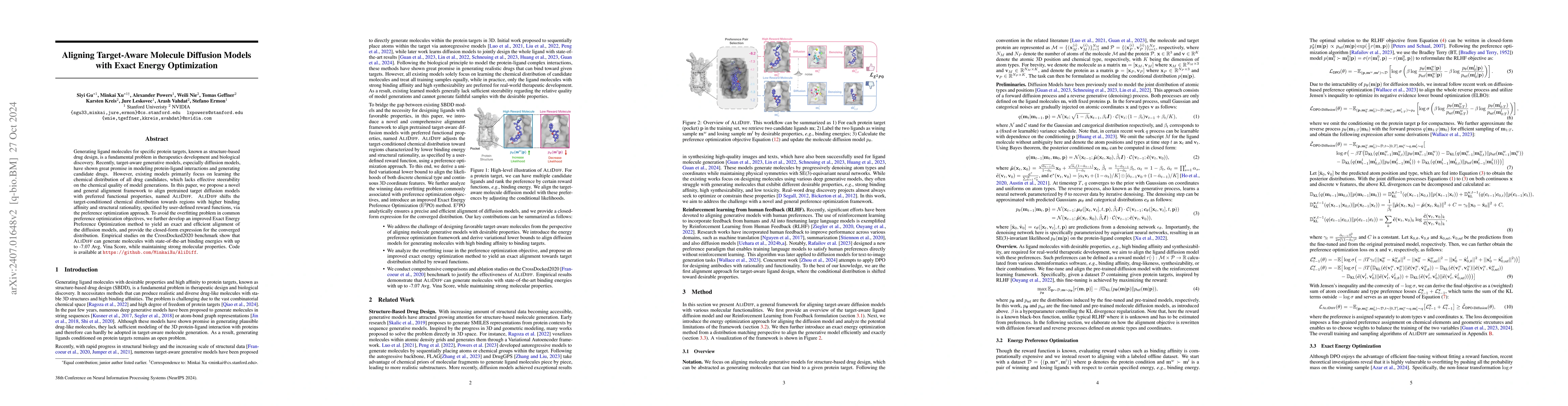 Thumbnail for Aligning Target-Aware Molecule Diffusion Models with Exact Energy
  Optimization