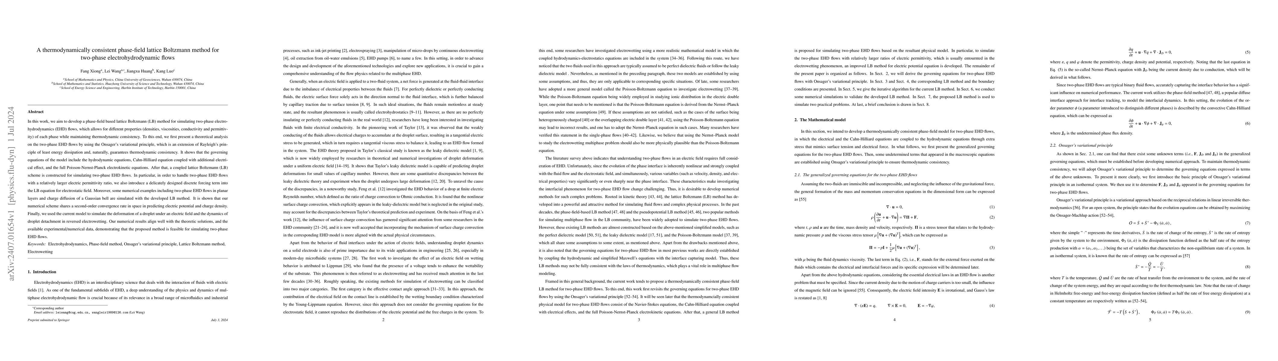 Thumbnail for A thermodynamically consistent phase-field lattice Boltzmann method for
  two-phase electrohydrodynamic flows