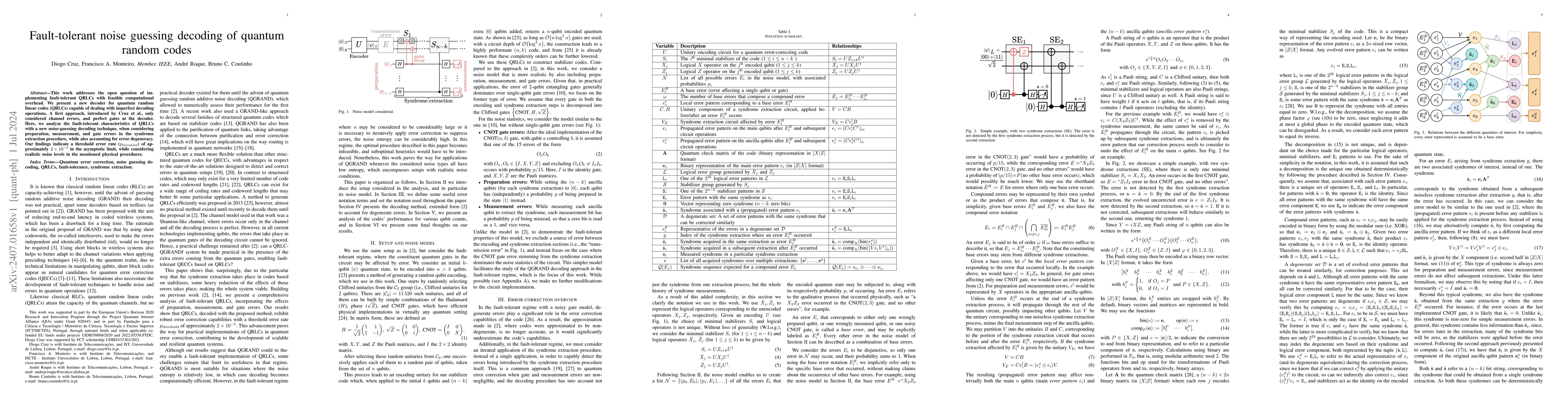 Thumbnail for Fault-tolerant noise guessing decoding of quantum random codes