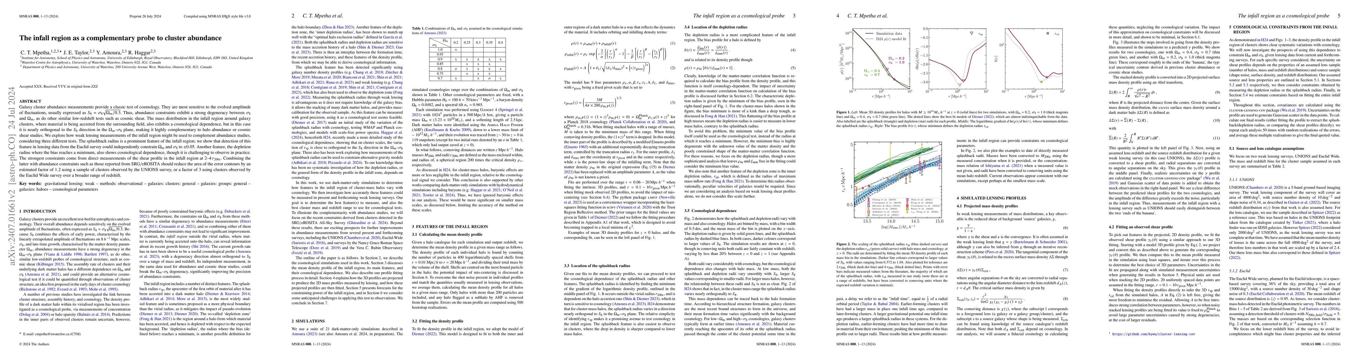 Thumbnail for The infall region as a complementary probe to cluster abundance