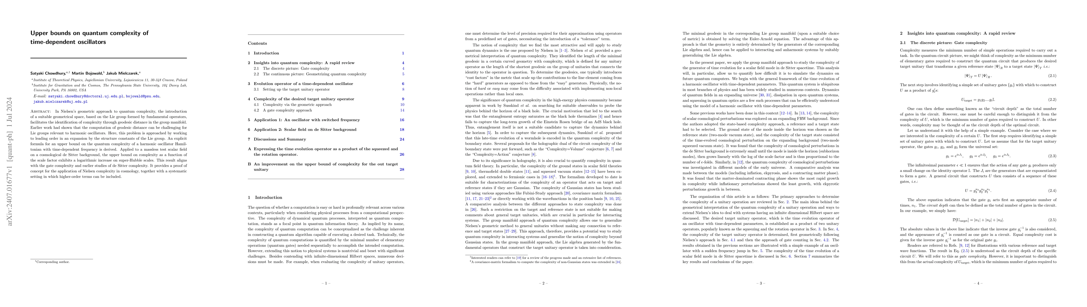 Thumbnail for Upper bounds on quantum complexity of time-dependent oscillators