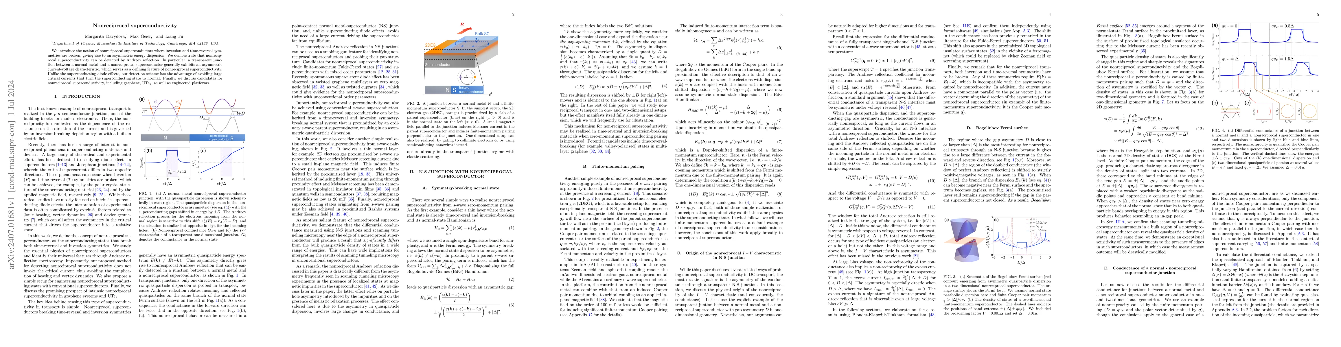 Thumbnail for Nonreciprocal superconductivity