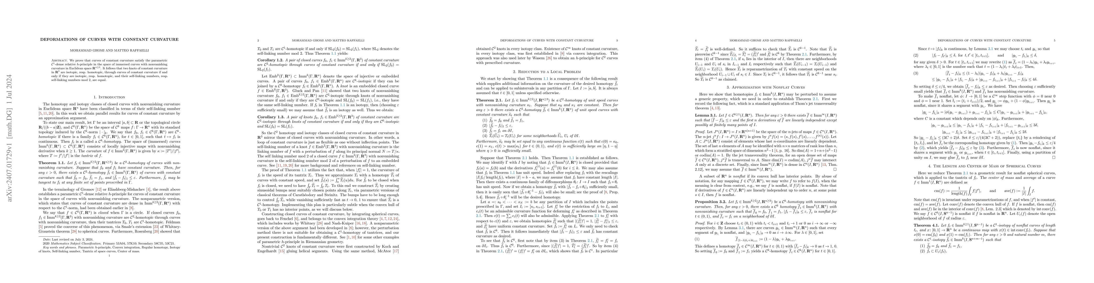 Thumbnail for Deformations of curves with constant curvature