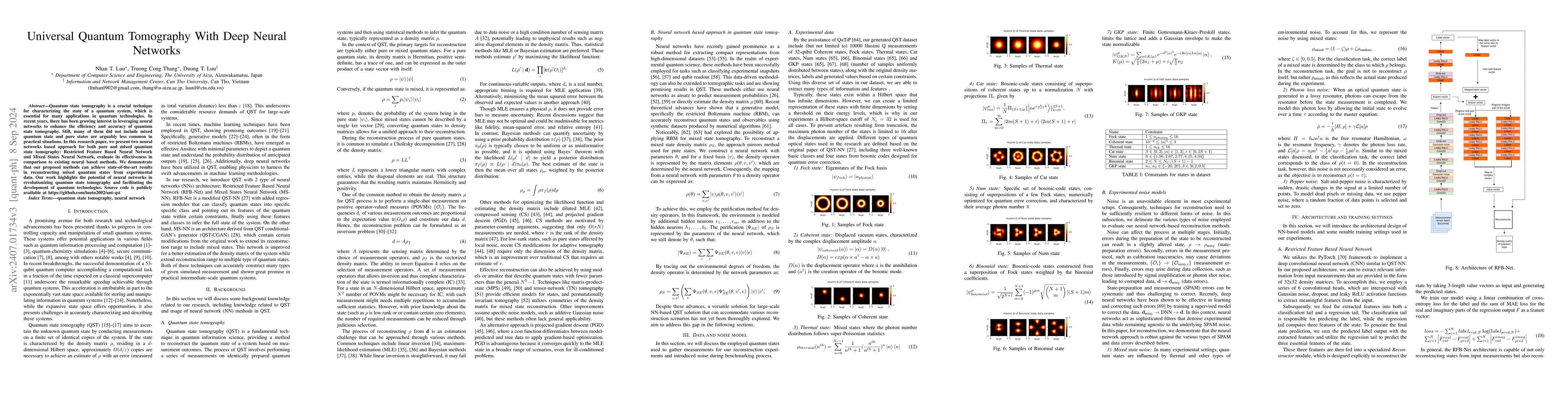 Thumbnail for Universal Quantum Tomography With Deep Neural Networks