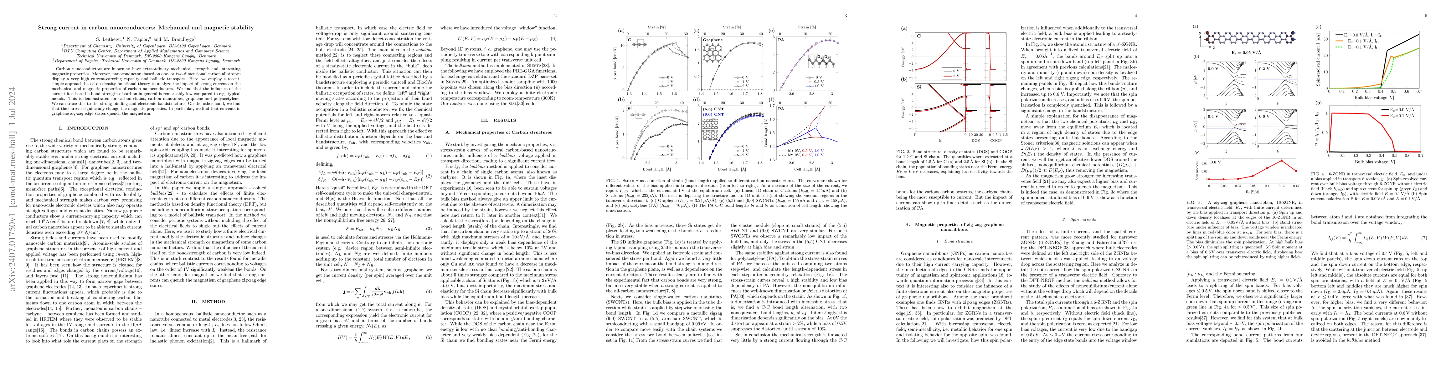 Thumbnail for Strong current in carbon nanoconductors: Mechanical and magnetic
  stability