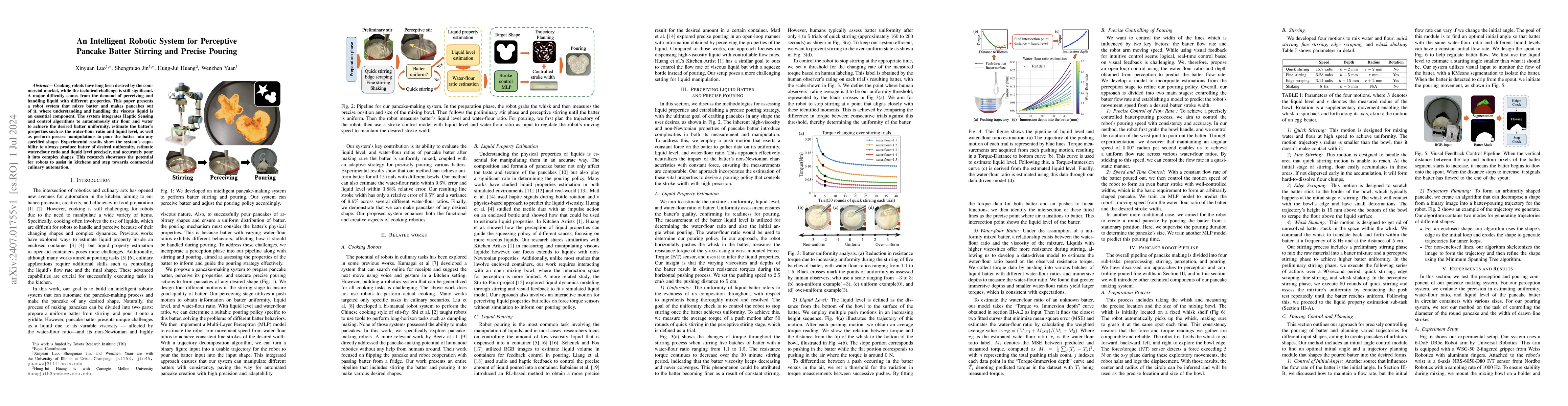 Thumbnail for An Intelligent Robotic System for Perceptive Pancake Batter Stirring and
  Precise Pouring
