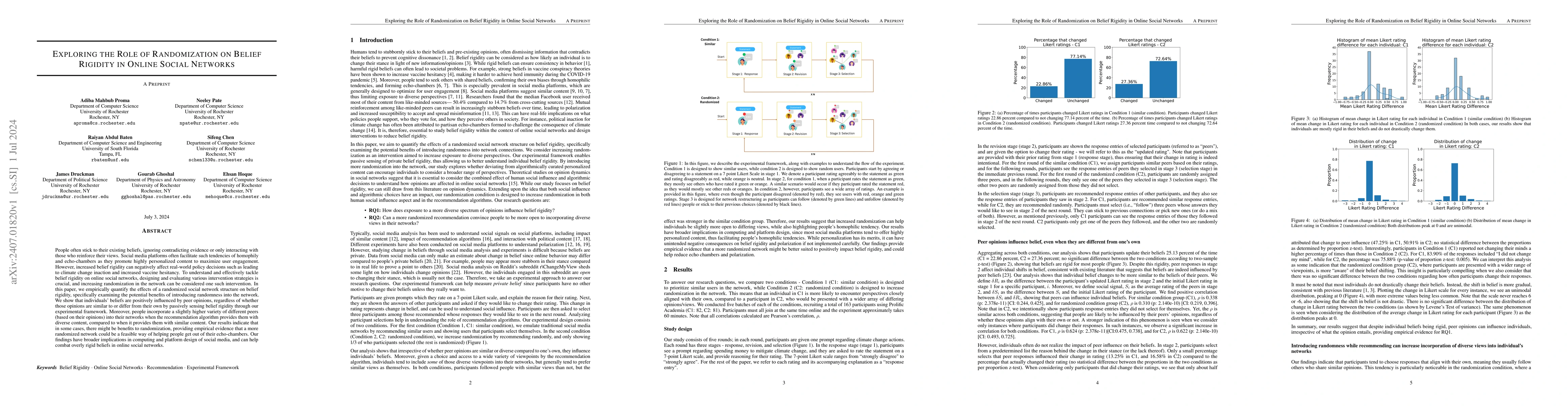 Thumbnail for Exploring the Role of Randomization on Belief Rigidity in Online Social
  Networks