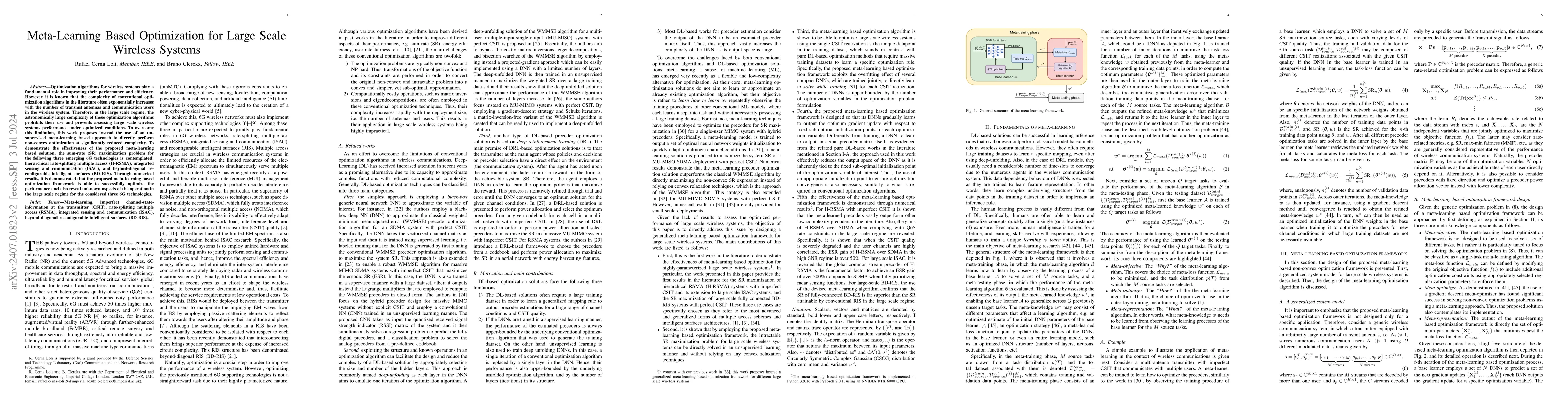 Thumbnail for Meta-Learning Based Optimization for Large Scale Wireless Systems