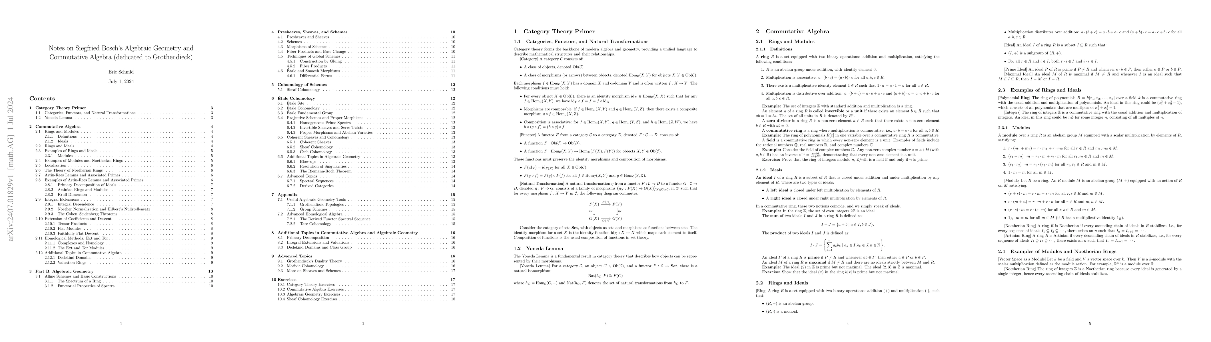 Thumbnail for Notes on Siegfried Bosch's Algebraic Geometry and Commutative Algebra
  (dedicated to Grothendieck)