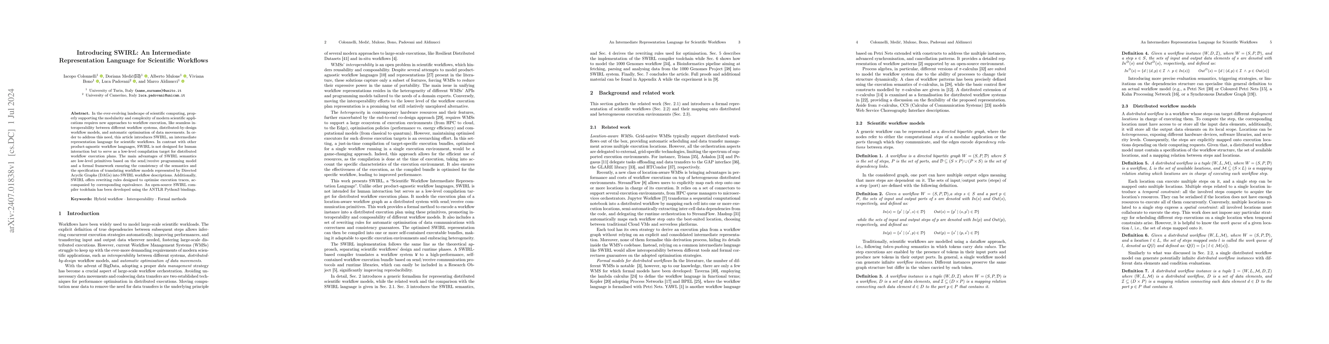 Thumbnail for Introducing SWIRL: An Intermediate Representation Language for
  Scientific Workflows