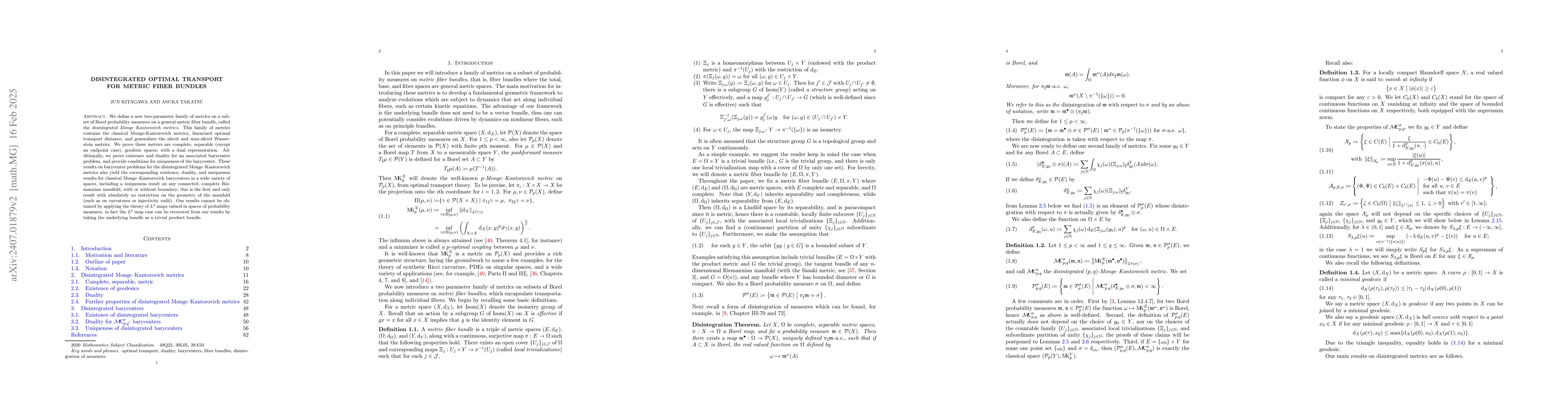 Thumbnail for Disintegrated optimal transport for metric fiber bundles